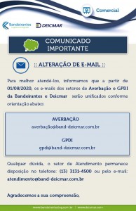 Comunicado Alteração E-mail Averbação e GPDI OK